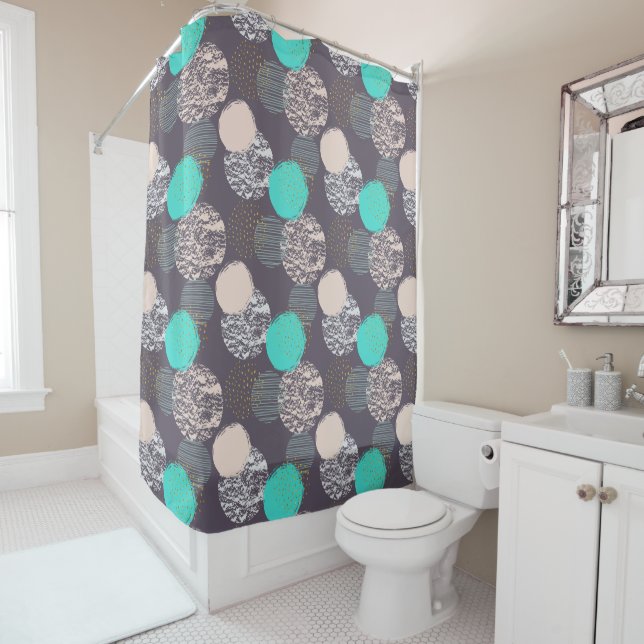 Abstract Circles Pattern shower curtain (In Situ)