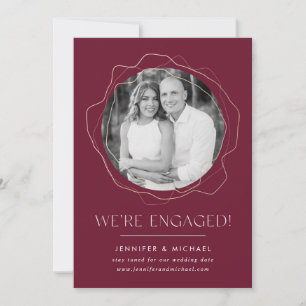 Abstract Circles Photo Engagement Announcement