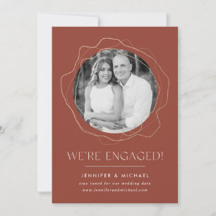 Abstract Circles Photo Engagement Announcement