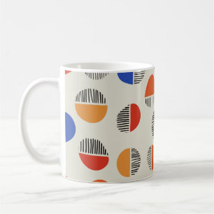 Abstract circles seamless pattern,background with  coffee mug