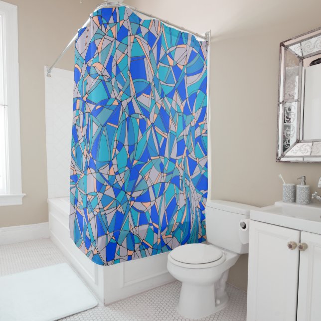 Abstract Circles Shower Curtain (In Situ)
