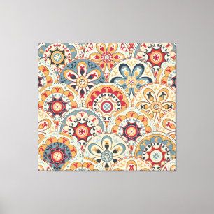 Abstract Circles: Trendy Coloured Wallpaper Canvas Print