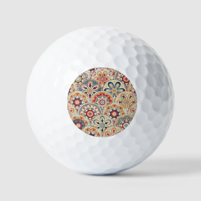 Abstract Circles: Trendy Coloured Wallpaper Golf Balls (Front)