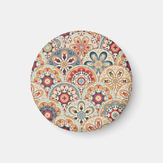 Abstract Circles: Trendy Coloured Wallpaper Magnet (Front)