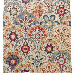 Abstract Circles: Trendy Coloured Wallpaper Shower Curtain