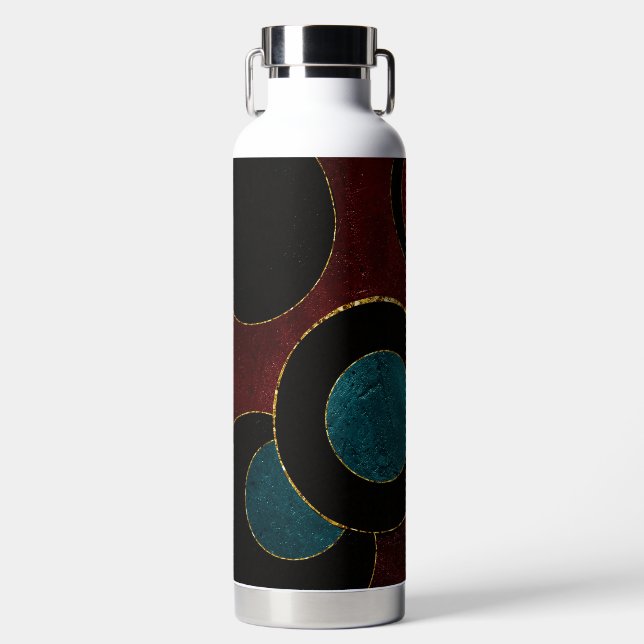 Abstract Circles  Water Bottle (Front)