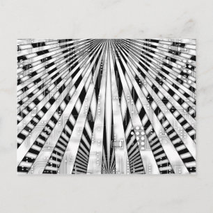 Abstract Circuitry and sunburst design Postcard
