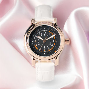 Abstract Circular Technologic Interface Elements Watch