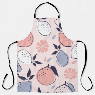 Abstract Citrus Pattern of Lemon and Oranges in Pa Apron