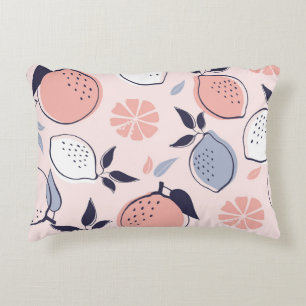 Abstract Citrus Pattern of Lemon and Oranges in Pa Decorative Cushion