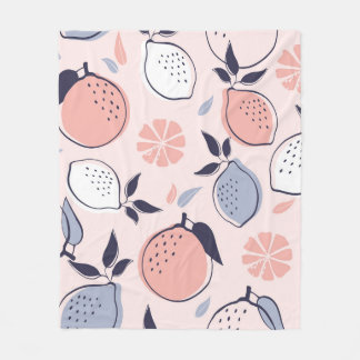 Abstract Citrus Pattern of Lemon and Oranges in Pa Fleece Blanket