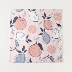 Abstract Citrus Pattern of Lemon and Oranges in Pa Tapestry