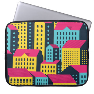 Abstract City Buildings Landscape Vintage Laptop Sleeve