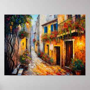 Abstract Cityscape Art Print, Contemporary Street Poster