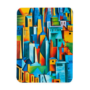 Abstract Cityscape Buildings Skyscrapers Art  Magnet
