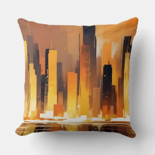 Abstract Cityscape Modern Architecture Background Cushion