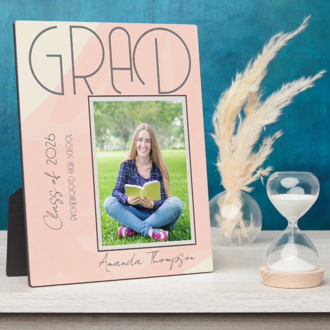 Abstract Class of 2026 Keepsake  Graduate Photo Plaque (Side)