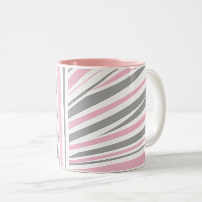 abstract classic zebra pattern Two-Tone coffee mug (Front Right)