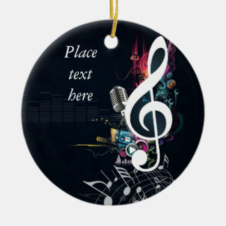 Abstract Cleft Note and Microphone Ceramic Tree Decoration