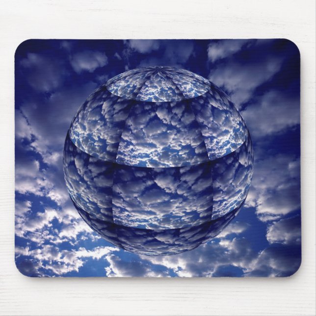 Abstract cloud 3D sphere Mouse Pad (Front)