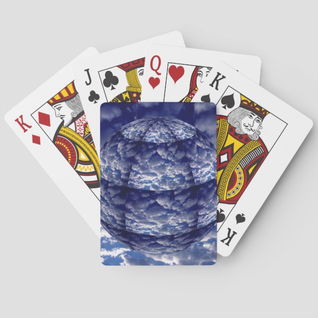 Abstract cloud 3D sphere Playing Cards (Back)