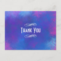 Abstract Clouds in Pink Purple and Blue Thank You