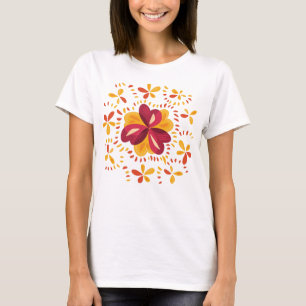Abstract Clovers In Pink And Yellow T-Shirt