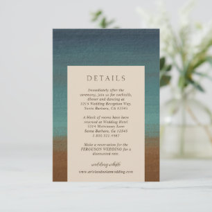Abstract Coastal Chic Modern Wedding Enclosure Card