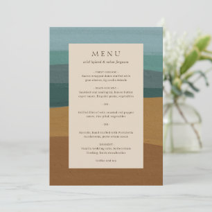 Abstract Coastal Chic Modern Wedding Menu
