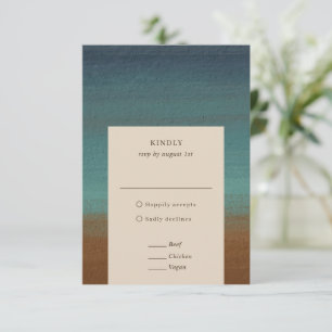 Abstract Coastal Chic Modern Wedding RSVP Card