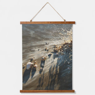 Abstract Coastal Sand Wave Texture Art Hanging Tapestry