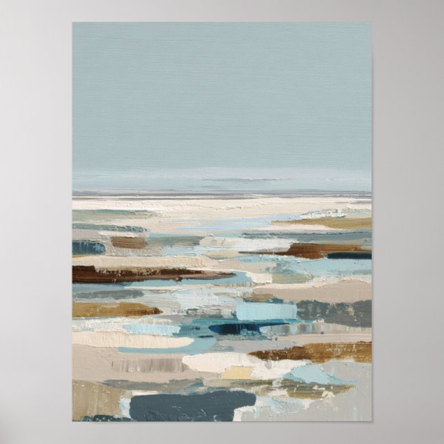 Abstract Coastal Shore Painting Poster (Front)