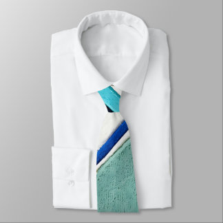 Abstract Cobalt Aqua Navy Dune Curves Neck Tie