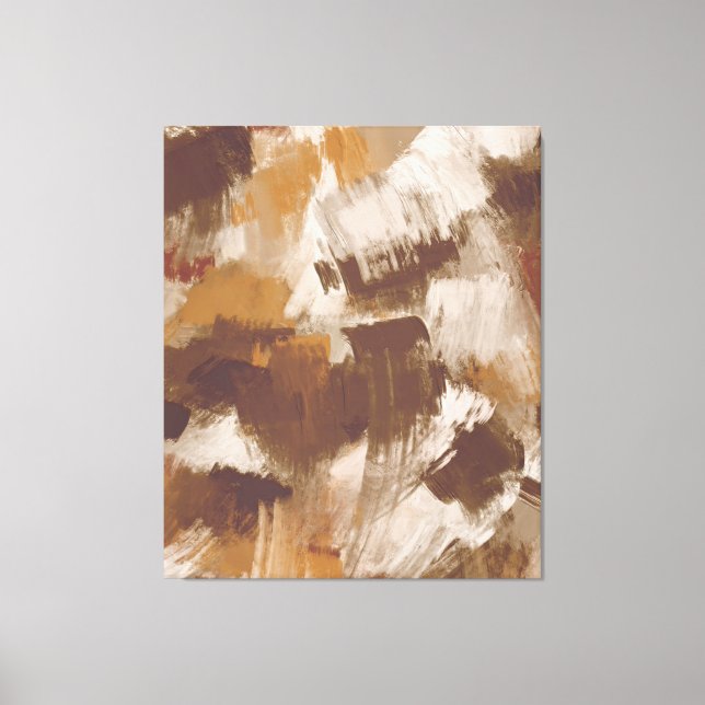 Abstract Coffee Colours Paint Strokes Canvas Print (Front)