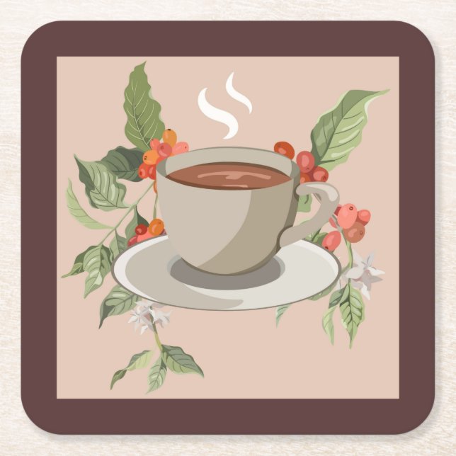 Abstract Coffee Cup Coaster Set (Front)