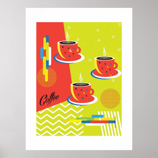 Abstract Coffee Cup Trendy Contemporary Art Poster (Front)
