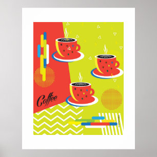 Abstract Coffee Cup Trendy Contemporary Art Poster