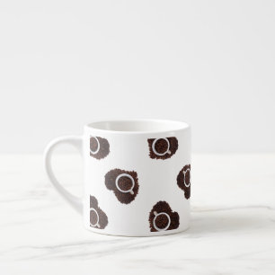 Abstract coffee heart pattern espresso cup