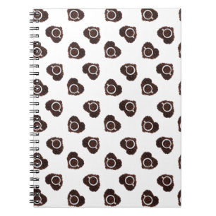 Abstract coffee heart pattern notebook