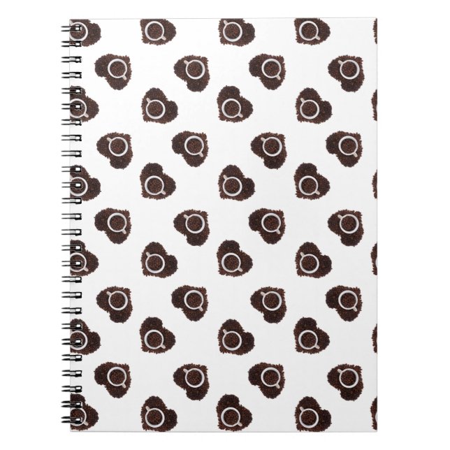 Abstract coffee heart pattern notebook (Front)