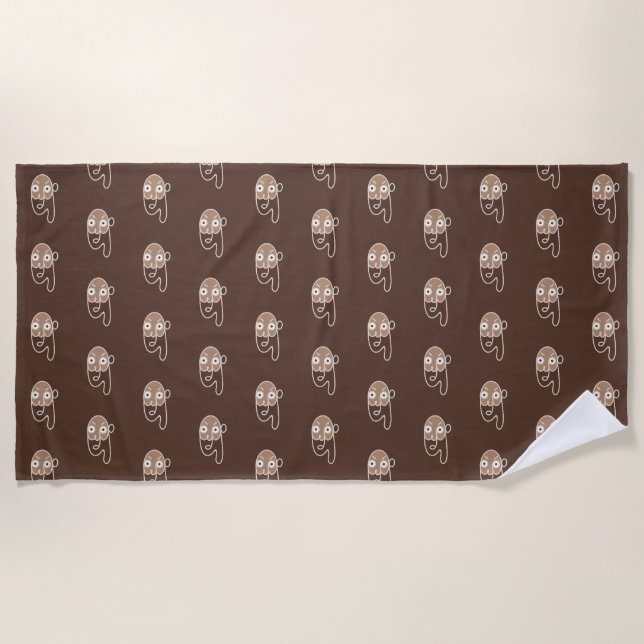 Abstract Coffee Man Beach Towel (Front)