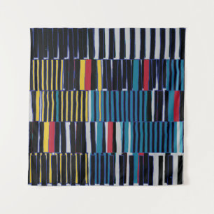 Abstract collage asymmetric pattern. Brush strokes Tapestry