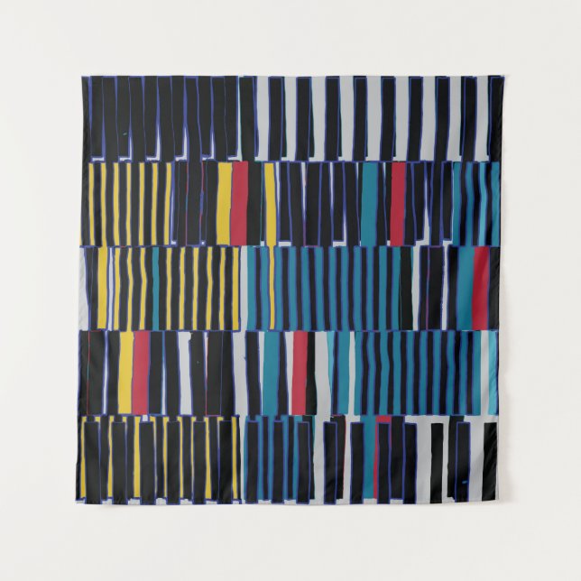 Abstract collage asymmetric pattern. Brush strokes Tapestry (Front)