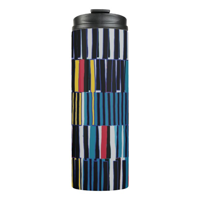 Abstract collage asymmetric pattern. Brush strokes Thermal Tumbler (Front)