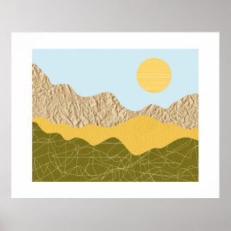 Abstract Collage Landscape Poster