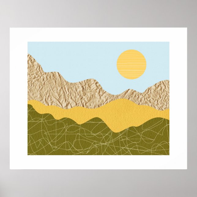 Abstract Collage Landscape Poster (Front)