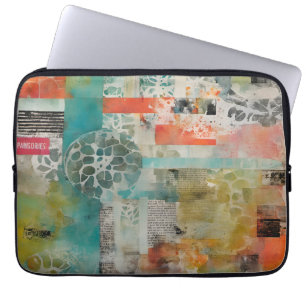 Abstract Collage Mixed Media Abstract Laptop Sleeve