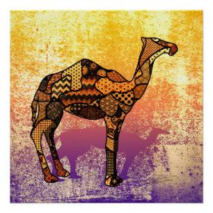 Abstract Collage Ozzy the Camel ID102 Poster