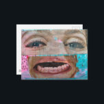 abstract collage with a eyes and mouth from 1968 postcard<br><div class="desc">A colorful mixed media collage with a eyes and a mouth from a magazine from the year 1968.</div>