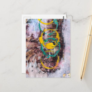 abstract collage with circles postcard